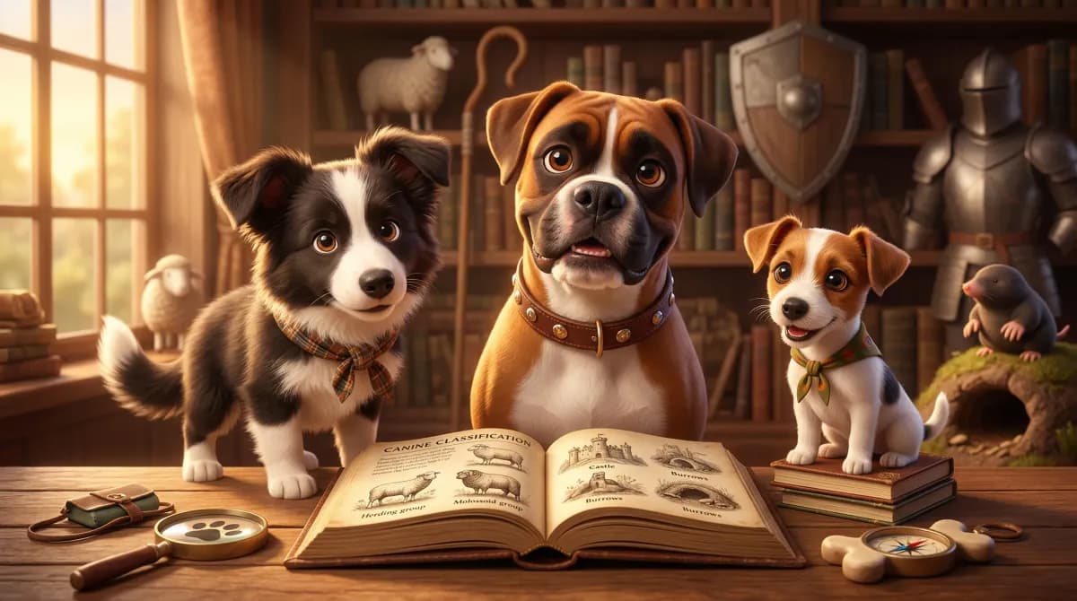 Les catégories de chiens : chien de berger, molosse, terrier...